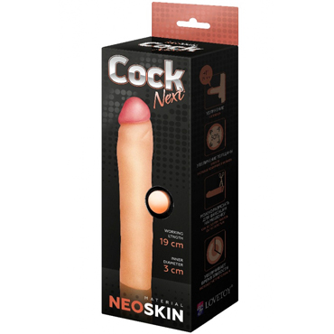 Биоклон Cock Next Насадка-удлинитель 19 см, телесная, Реалистичная для пениса