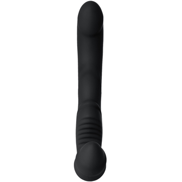 Toyfa Black & Red Strapless Strap-On, чёрный - Безремневой страпон с вибрацией - купить в секс шопе