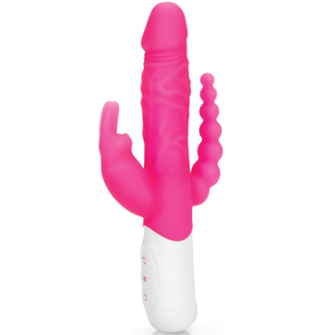 Новинка раздела Секс игрушки - Rabbit Essentials Slim Realistic Double Penetration Rabbit Vibrator, розовый