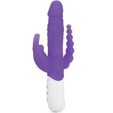 Новинка раздела Секс игрушки - Rabbit Essentials Slim Realistic Double Penetration Rabbit Vibrator, фиолетовый