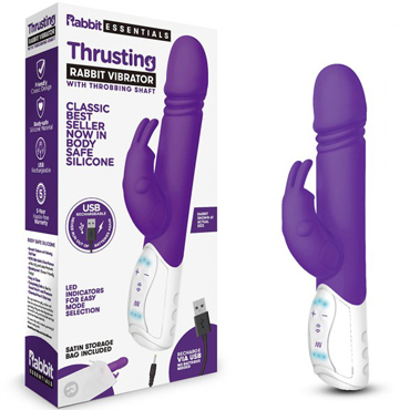 Rabbit Essentials Thrusting Rabbit Vibrator, фиолетовый