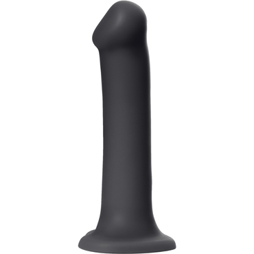 Strap-on-me Silicone Bendable Dildo XL, черный - Фаллоимитатор на присоске/насадка для трусиков с кольцевым креплением - купить в секс шопе
