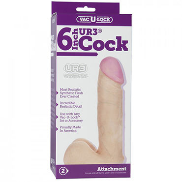 Doc Johnson Vac-U-Lock UR3 Cock, 15.5 см - Насадка-фаллоимитатор к трусикам - купить в секс шопе