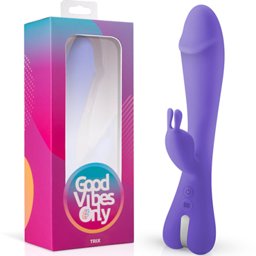Good Vibes Only Trix, фиолетовый, Вибратор полуреалистичный вагинально-клиторальный