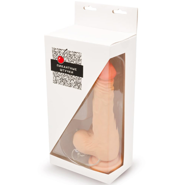Пикантные штучки Фаллоимитатор с вибрацией 22х3.5 см, телесный - Из реалистичного материала - купить в секс шопе
