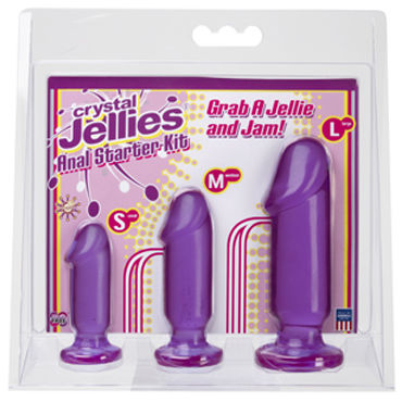 Doc Johnson Anal Starter Kit, фиолетовые - Набор анальных фаллоимитаторов - купить в секс шопе