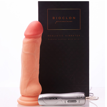 Bioclon Premium Реалистичный вибратор 20 см, телесный, С креплением в виде присоски
