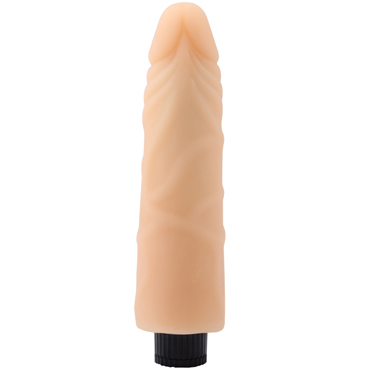 Chisa Real Touch XXX 7.5" Vibrating Cock No.03, телесный - Вибратор реалистик с изогнутой головкой - купить в секс шопе