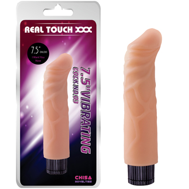 Chisa Real Touch XXX 7.5" Vibrating Cock No.03, телесный