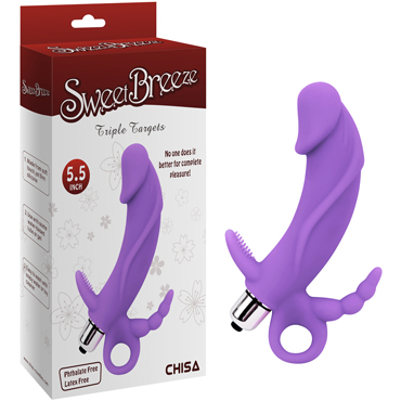 Chisa Sweet Breeze Triple Targets, фиолетовый, Вибратор для тройной стимуляции