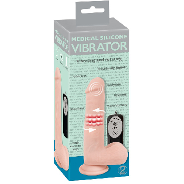 You2Toys Medical Silicone Vibrator Vibrating And Rotating, телесный - подробные фото в секс шопе Condom-Shop
