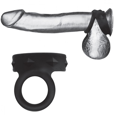 BlueLine C&B Gear Silicone Duo Snap Cock&Ball Ring, черное