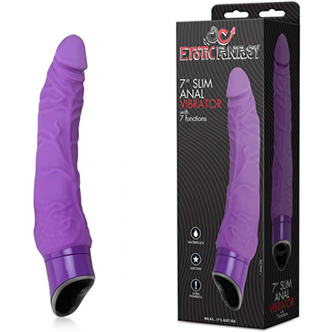 Erotic Fantasy Slim Anal Vibrator With 7 Functions, фиолетовый, Тонкий анальный вибратор с 7 функциями