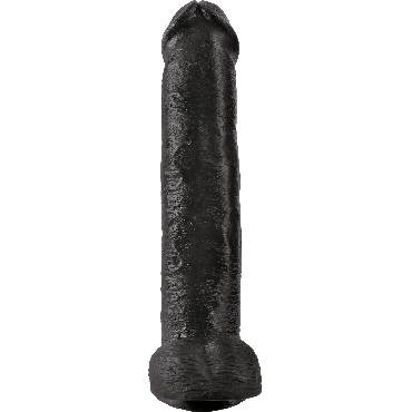 Pipedream King Cock Cock with Balls 38 см, черный, Фаллоимитатор-гигант на присоске и другие товары Pipedream с фото