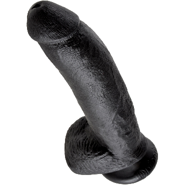 Pipedream King Cock Cock with Balls 23 см, черный - Фаллоимитатор на присоске - купить в секс шопе