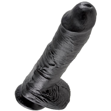 Pipedream King Cock Cock with Balls 25 см, черный - Фаллоимитатор на присоске - купить в секс шопе