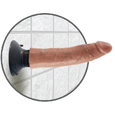 Новинка раздела Секс игрушки - Pipedream King Cock Vibrating Cock 18 см, загорелый
