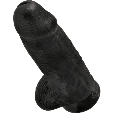 Pipedream King Cock Chubby 23 см, черный - Толстый фаллоимитатор на присоске - купить в секс шопе