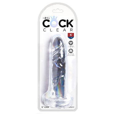 Pipedream King Cock 15 см, прозрачный, Фаллоимитатор на присоске