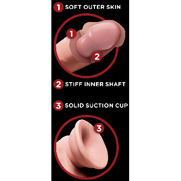 Pipedream King Cock Plus Triple Density 15см, телесный - подробные фото в секс шопе Condom-Shop