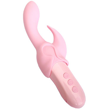 RestArt Ecstasy, розовый - Перезаряжаемый вибромассажер с комплектом насадок - купить в секс шопе
