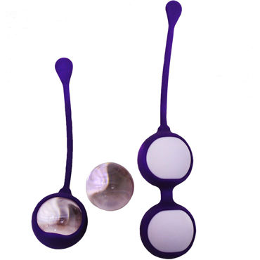 RestArt Cosmo Balls, фиолетово-розовый, Набор вагинальных шариков из стекла и силикона