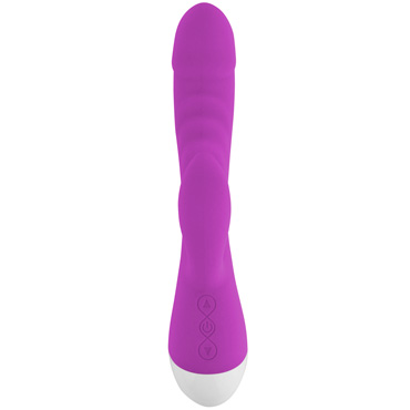 Romant Sharp, фиолетовый - Вибратор с рельефным стволом и клиторальной стимуляцией - купить в секс шопе