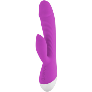 Romant Sharp, фиолетовый, Вибратор с рельефным стволом и клиторальной стимуляцией