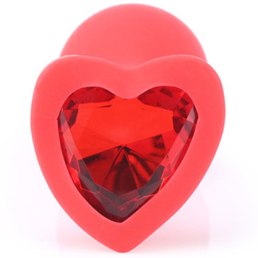 Play Secrets Silicone Butt Plug Heart Shape Small, красный/красный - фото, отзывы
