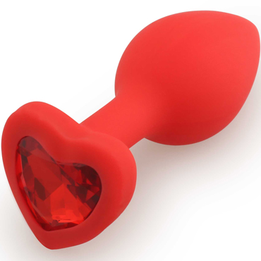 Play Secrets Silicone Butt Plug Heart Shape Small, красный/красный, Малая анальная пробка с кристаллом в форме сердца