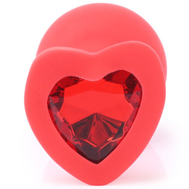 Play Secrets Butt Plug Heart Shape L, красный/красный - фото, отзывы