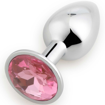 Play Secrets Rosebud Butt Plug Small, серебристый/розовый, Маленькая анальная пробка с кристаллом