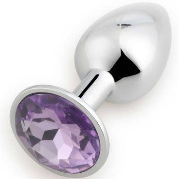 Play Secrets Rosebud Butt Plug Small, серебристый/фиолетовый, Маленькая анальная пробка с кристаллом