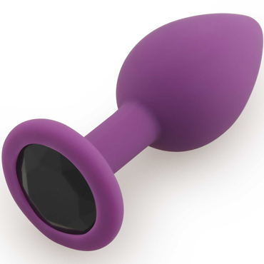 Play Secrets Silicone Butt Plug Small, фиолетовый/черный, Маленькая анальная пробка, из силикона с кристаллом