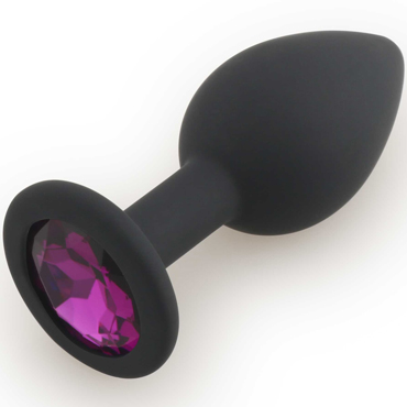 Play Secrets Silicone Butt Plug Small, черный/фиолетовый, Маленькая анальная пробка, из силикона с кристаллом