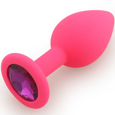 Play Secrets Silicone Butt Plug Small, розовый/фиолетовый, Маленькая анальная пробка, из силикона с кристаллом