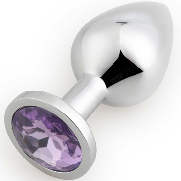 Play Secrets Rosebud Butt Plug Medium, серебристый/светло-фиолетовый, Средняя анальная пробка с кристаллом