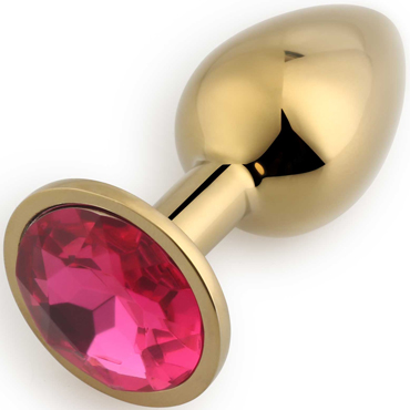 Play Secrets Rosebud Butt Plug Small, золотой/ярко-розовый, Маленькая анальная пробка с кристаллом