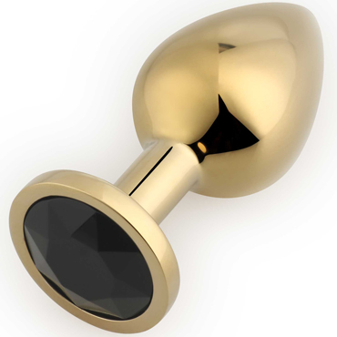 Play Secrets Rosebud Butt Plug Medium, золотой/черный, Средняя анальная пробка с кристаллом
