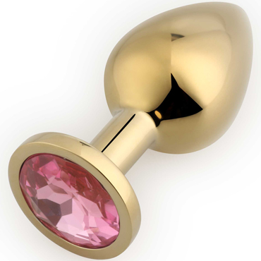 Play Secrets Rosebud Butt Plug Medium, золотой/розовый, Средняя анальная пробка с кристаллом
