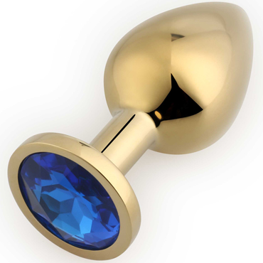 Play Secrets Rosebud Butt Plug Medium, золотой/синий, Средняя анальная пробка с кристаллом