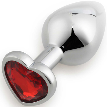 Play Secrets Anal Plug Heart Shape Medium, серебристый/, Средняя анальная пробка с кристаллом в форме сердца