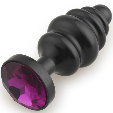 Play Secrets Thread Butt Plug Small, черный/фиолетовый — фото 1