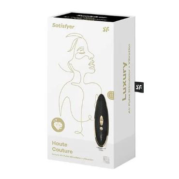 Satisfyer Luxury Haute Couture, черно-белый, Премиальный вакуум-волновой бесконтактный стимулятор клитора и другие товары Satisfyer с фото