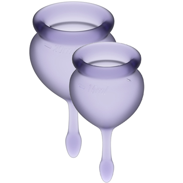 Satisfyer Feel Good Menstrual Cup, лиловый, Набор менструальных чаш, 15 и 20 мл