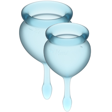 Satisfyer Feel Good Menstrual Cup, голубой, Набор менструальных чаш, 15 и 20 мл