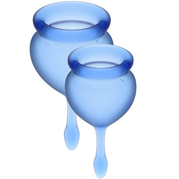 Satisfyer Feel Good Menstrual Cup, темно-синий, Набор менструальных чаш, 15 и 20 мл