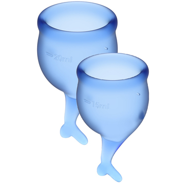 Satisfyer Feel Secure Menstrual Cup, темно-синий, Набор менструальных чаш, 15 и 20 мл