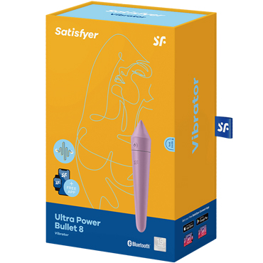 Satisfyer Ultra Power Bullet 8, лиловый, Мини-вибратор с управлением через приложение и другие товары Satisfyer с фото