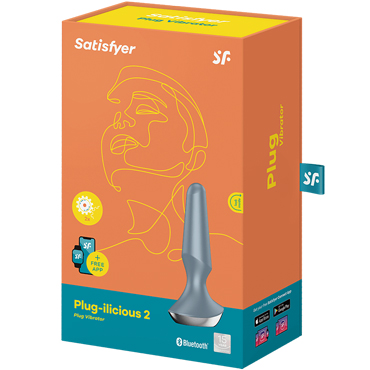 Новинка раздела Секс игрушки - Satisfyer Plug-ilicious 2, серо-голубая